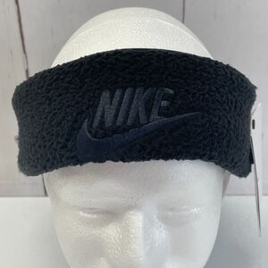 Nike Sherpa Fleece Headband Women's OSFM Black 100% Polyester Winter Nice!